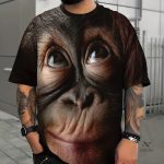 T-shirt imprimé gorille  pour hommes - Style décontracté