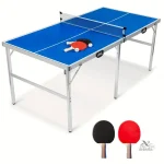 Table de ping-pong pliante avec raquettes et balles incluses