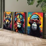 Art mural d'animaux stylisés, décor tendance et abordable