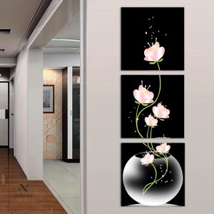 Tableaux fleurs roses décoratifs pour mur