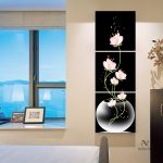 Décoration murale florale, ensemble de trois tableaux