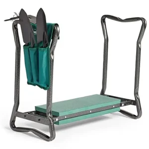 Tabouret de jardin pliable avec coussin confortable