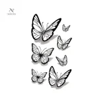 Tatouage éphémère noir motif papillons pour poignet et épaule