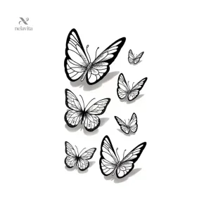 Tatouage éphémère noir motif papillons pour poignet et épaule