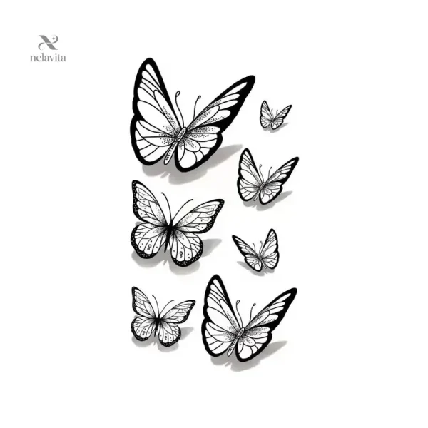 tatouage-ephemere-papillons-noirs-motif-fin-et-elegant-po-qsgc3v-1 Tatouage éphémère noir motif papillons pour poignet et épaule