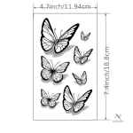 Tatouage fin et élégant de papillons noirs pour nuque