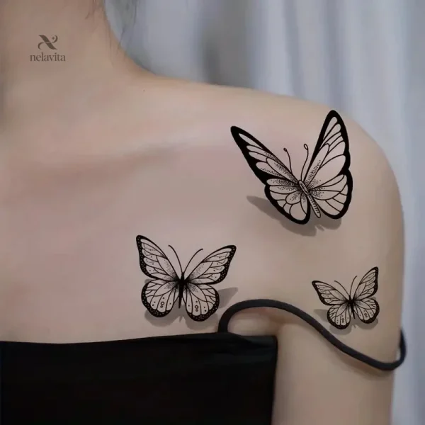 Tatouage temporaire design papillons pour un look raffiné