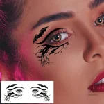Éclairs et chauve-souris : tatouage temporaire festif