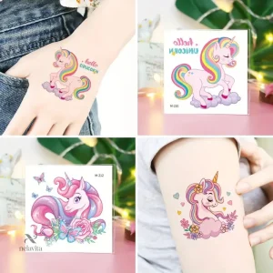 Tatouages colorés et mignons pour enfants, faciles à appliquer