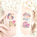Lot de 20 tatouages temporaires sur le thème des licornes