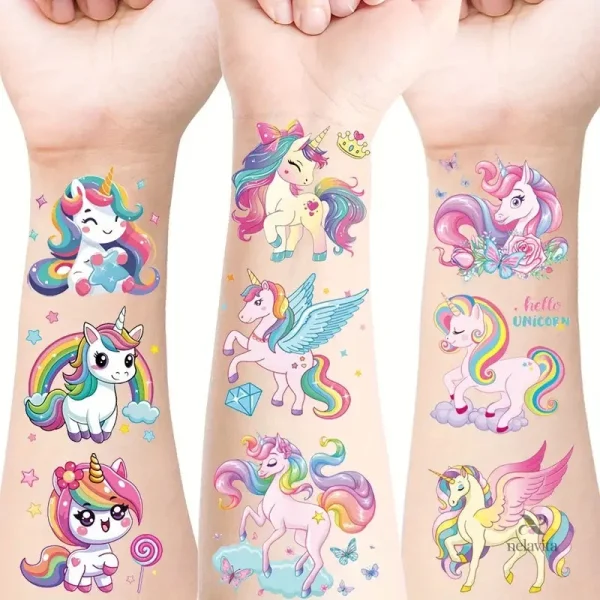 Accessoires de fête enfants, tatouages temporaires colorés