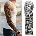 Manches tatouages effet 3D avec motifs de crâne et aigle
