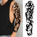 Lot de 10 manches tattoos avec designs d'horloge et crâne