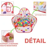 Aire de jeu pliable avec balles colorées pour éveil des enfants