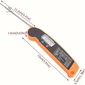 Thermomètre de Cuisine Numérique – Sonde Pliable Ultra-Rapide pour Viande, Barbecue, Four et Liquides | Précision et Lecture Instantanée