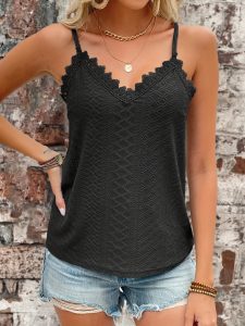 Débardeur en dentelle avec broderie délicate