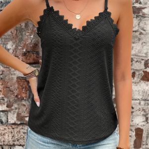 Débardeur en dentelle avec broderie délicate