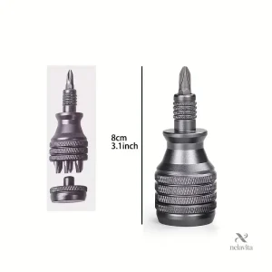 Tournevis porte-embouts magnétique 8 en 1 compact 8cm