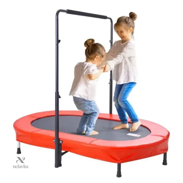 Trampoline de jardin pour enfants avec barre de sécurité