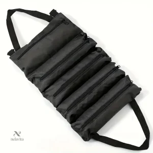 Trousse de Rangement en Rouleau avec Poches Zippées – Sac Organisateur Portable pour Outils et Accessoires – Collection Boîtes à Outils et Accessoires