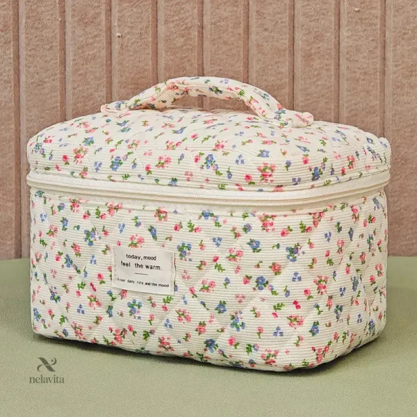 Pochette maquillage chic avec motif floral