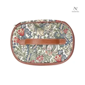 Trousse élégante au style rétro avec motifs fleuris