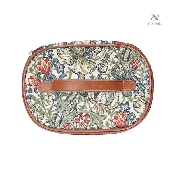 Trousse élégante au style rétro avec motifs fleuris