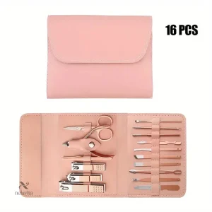 Trousse Manucure et Pédicure 16 Pièces – Kit Professionnel Coupe-Ongles et Soins des Mains et Pieds avec Étui Compact