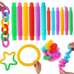 Tubes Pop It sensoriels colorés pour bébés et tout-petits