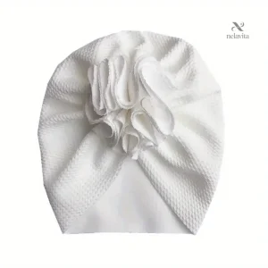 Turban Bébé avec Fleur en Tissu – Chapeaux et Casquettes Enfant Élégants | Bonnet Mode Fille Confort & Style