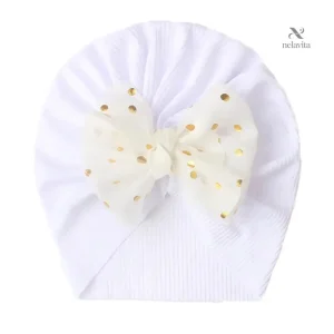 Turban Bébé avec Grand Nœud – Chapeaux et Casquettes Enfant Élégants | Bonnet Mode Fille Confort & Style