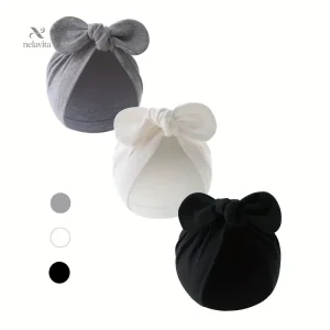 Turban en coton pour bébé – Bonnet doux et respirant avec nœud élégant