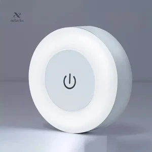 Veilleuse LED Murale Ronde avec Capteur Tactile – Éclairage de Nuit Portable et Économique pour Chambre, Couloir et Bébé