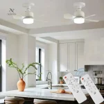 Ventilateur plafonnier avec éclairage LED, style contemporain