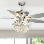 Ventilateur décoratif avec lustre et pales réversibles