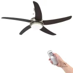 Ventilateur moderne en bois, parfait pour un éclairage ambiant