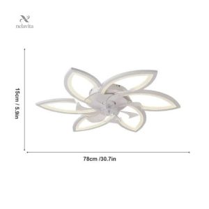 Ventilateur de Plafond LED Design Fleur avec Télécommande – Lumière Réglable et Fonction Silencieuse
