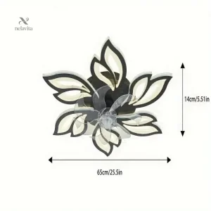 Ventilateur de Plafond LED Design Floral avec Éclairage Intégré – Silencieux et Élégant pour Salon Moderne