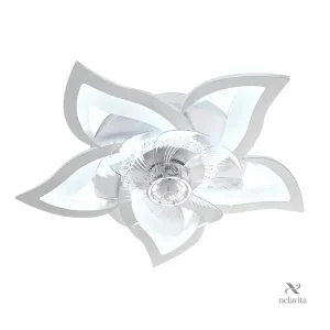 Ventilateur Plafonnier LED Design Fleur – Éclairage Intégré, Télécommande, Silencieux et Moderne pour Salon ou Chambre