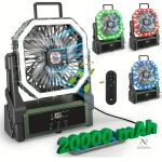 Ventilateur portable rechargeable avec LED pour extérieur