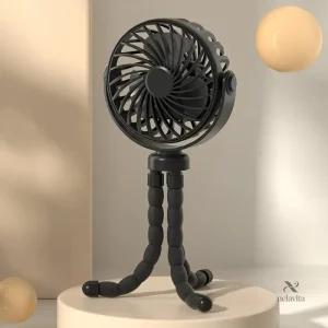 Ventilateur Portable sur Trépied Flexible – USB Rechargeable, Silencieux, Orientation 360°, Idéal Poussette ou Bureau