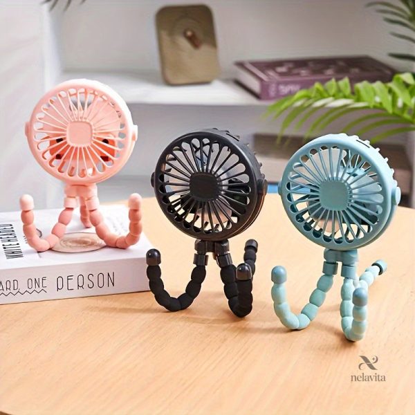 ventilateur-portable-trepied-flexible-usb-rechargeable-1 Ventilateur Portable Trépied Flexible