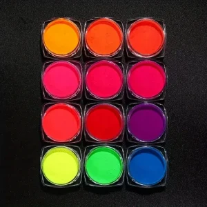 Vernis en poudre néon pour dégradés d'ongles vibrants