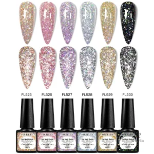 Vernis gel à paillettes UV/LED, finition brillante et longue tenue