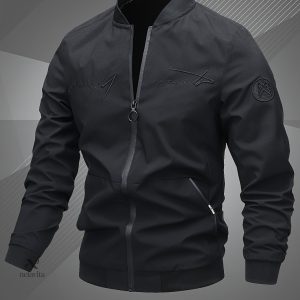 Veste bomber décontractée brodée de lettres