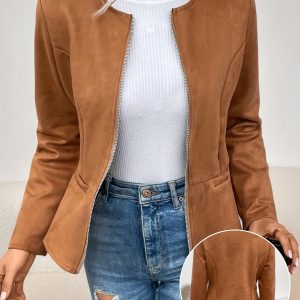 Veste courte zippée pour femmes