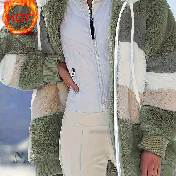 Veste à la mode avec capuche en fourrure pour femme