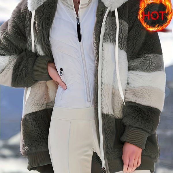 Veste avec capuche, bordure en fourrure pour un style unique