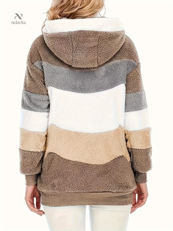 Veste chaude pour femme, capuche fourrée