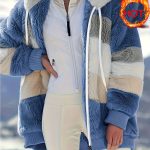 Veste femme tendance, capuche en fourrure douce